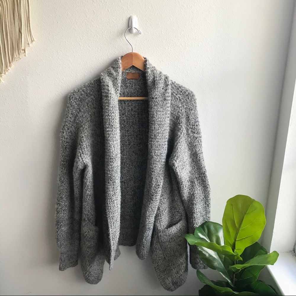 Anthropologie POL Chunky Knit Cardigan Gray Size M
